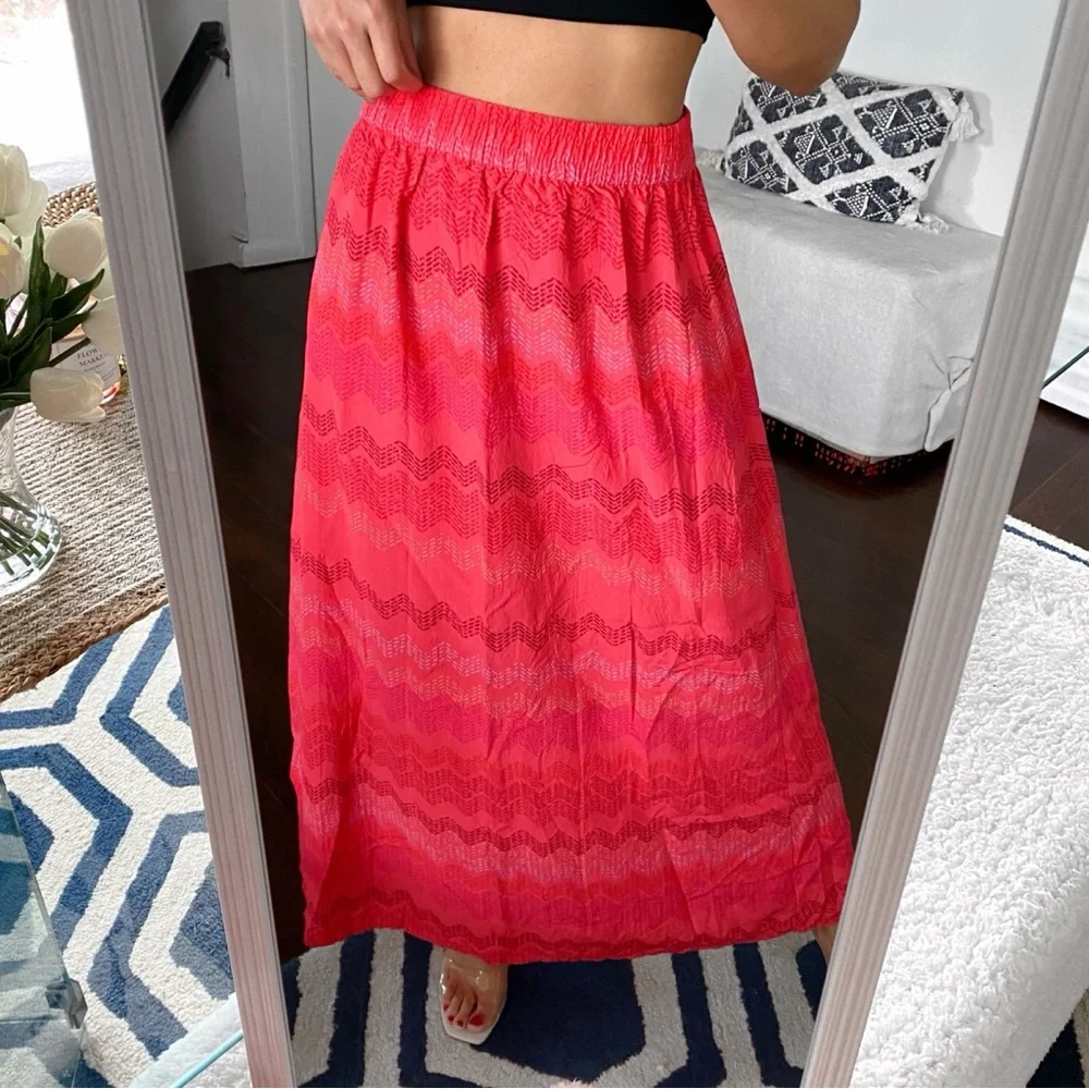 🪭 TCHIBO BOHO PINK CORAL HIGH WAIST MAXI SKIRT! - Picture 2 of 13